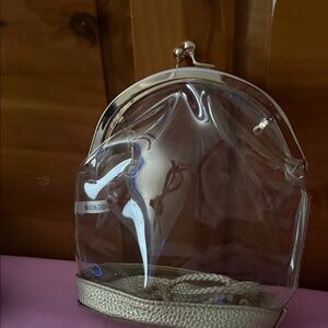 Clear Backpack with Gold Accents